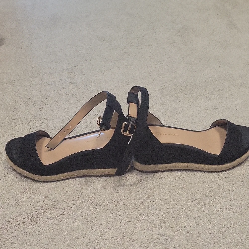 BCBGeneration Black Espadrille Wedges